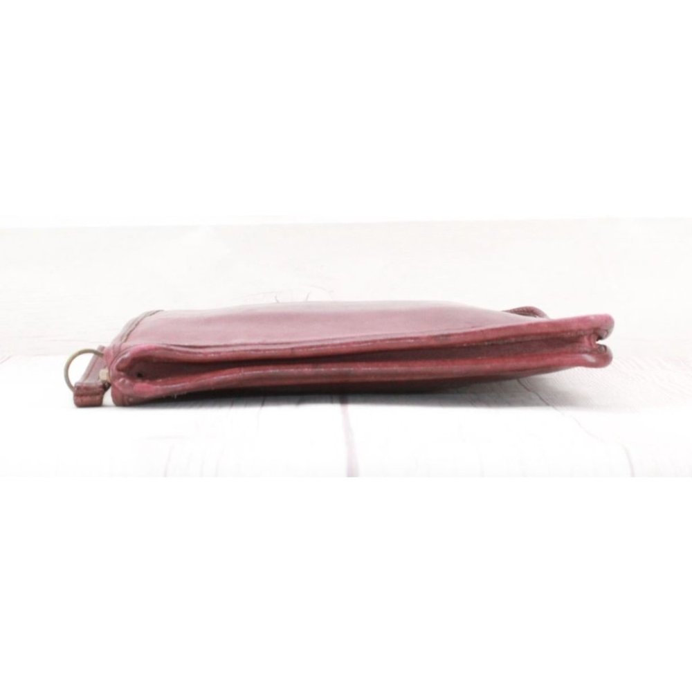 Vintage Coach Maroon Leather Tablet Sleeve Purse Wristlet Bag - Picture 5 of 8